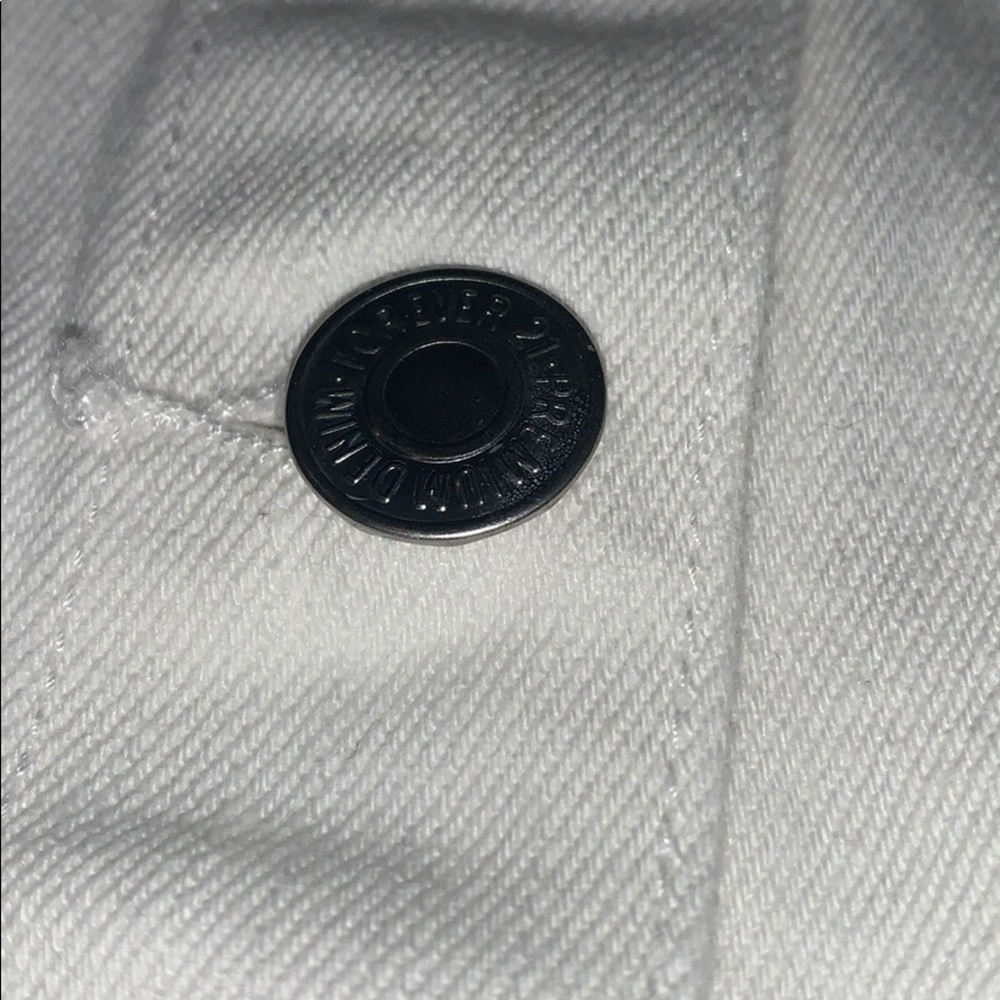 Forever 21 White Button Front Denim Skirt Size 24 - Picture 4 of 8